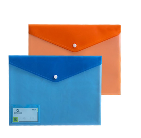 Letter Size Two Tone Poly Envelope w/ Business Card Holder