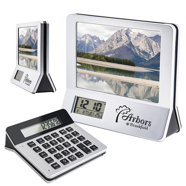 3-in-1 Calculator, Picture Frame & Clock